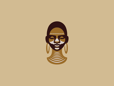 African woman african black character ethnic face girl illustration logo minimal people portrait simple tribe woman