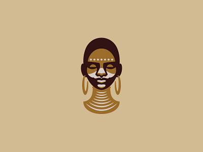 African woman african black character ethnic face girl illustration logo minimal people portrait simple tribe woman