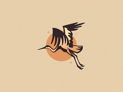 Stork animal bird flying logo minimal nature negative space simple stork