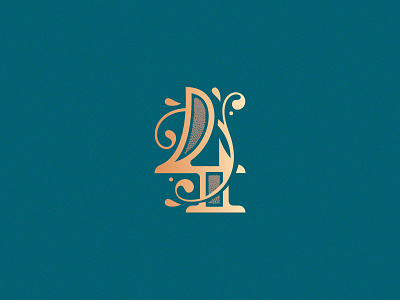 Number 4 36daysoftype 36daysoftype08 4 decorative design design challenge lettering logo minimal monogram number 4 ornament simple vector victorian