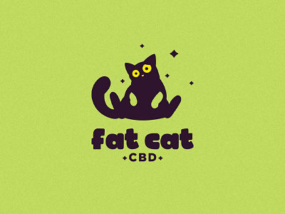 Fat Cat CBD branding cat cat logo cbd character logo fat cat fun graphic design hemp logo minimal playful simple vector