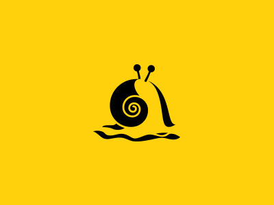Snail logo negative space simple slow snail