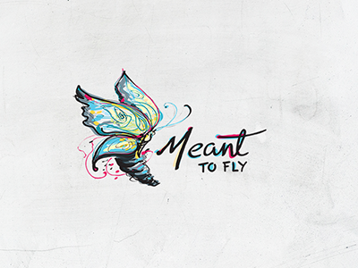Meant To Fly book butterfly custom free hand illustration logo publishing sketch