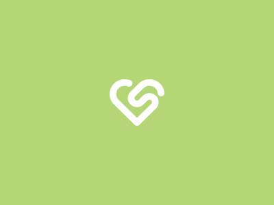 S Heart app heart icon line logo minimal s