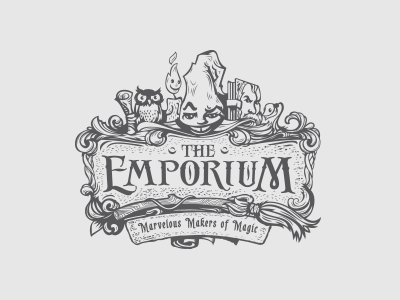 The Emporium book candle hat logo magic owl