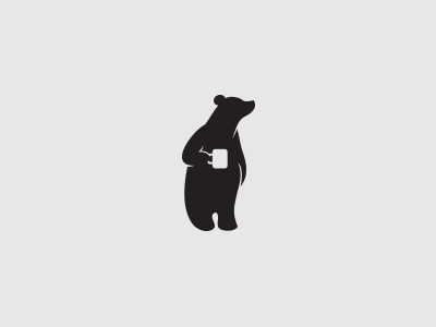 Black Strong bear black coffee ice coffee minimal negative space polar simple sold strong