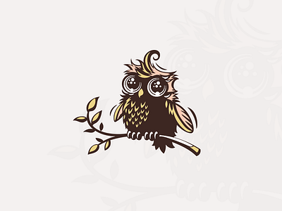 Little Owly baby bird cute design fun little logo owl