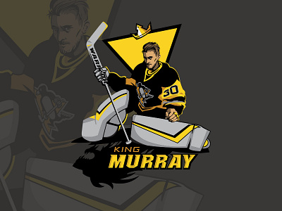 Matt Murray goaltender hockey ice hockey illustration limited color palette sport
