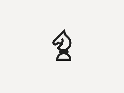 Horse animal chess design geometric logo minimal simple