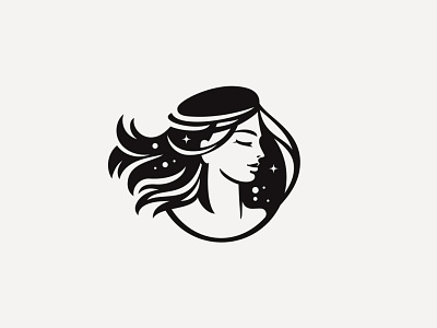 gypsy girl beauty character girl illustration logo minimal negative space portrait simple sold vector