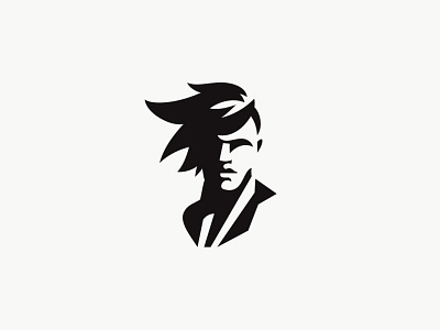 Male portrait barber character design fashion illustration logo male minimal portrait simple vector