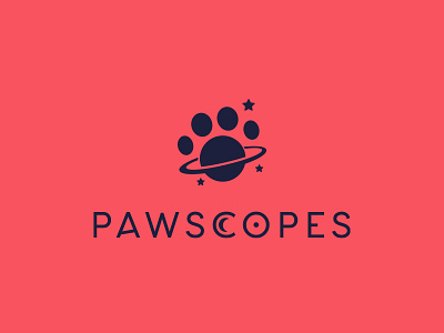 Pawscopes astrology geometric horoscope logo design minimal modern moon paw pets sky stars sun