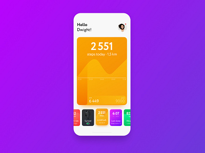 Mi Fit redesign app apple clean design flat gradient health app interface mobile ui uiux ux
