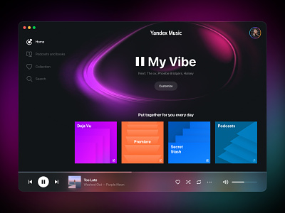 Yandex.Music for Mac concept app blur design desktop interface mac music neon player ui ux