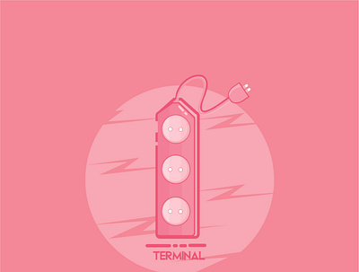 Terminal Listrik design flat flatdesign icon logo vector