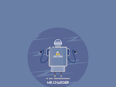 Mr.Charger design flat flatdesign illustration logo minimal vector