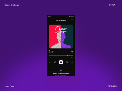 Design Challenge Day 9 : Music Player Design apps design design challenge 8 flatdesign icon logo minimal music ui vector