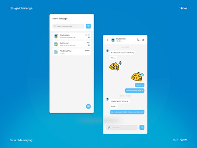 Design Challenge Day 13 : Direct Messaging Design