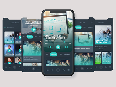 Business, Podcast Apps - Mobile App Design