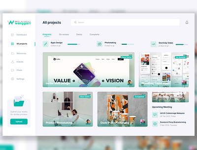 Project Dashboard - WANGGART Asia (2) dashboard interactive design ui ui ux design