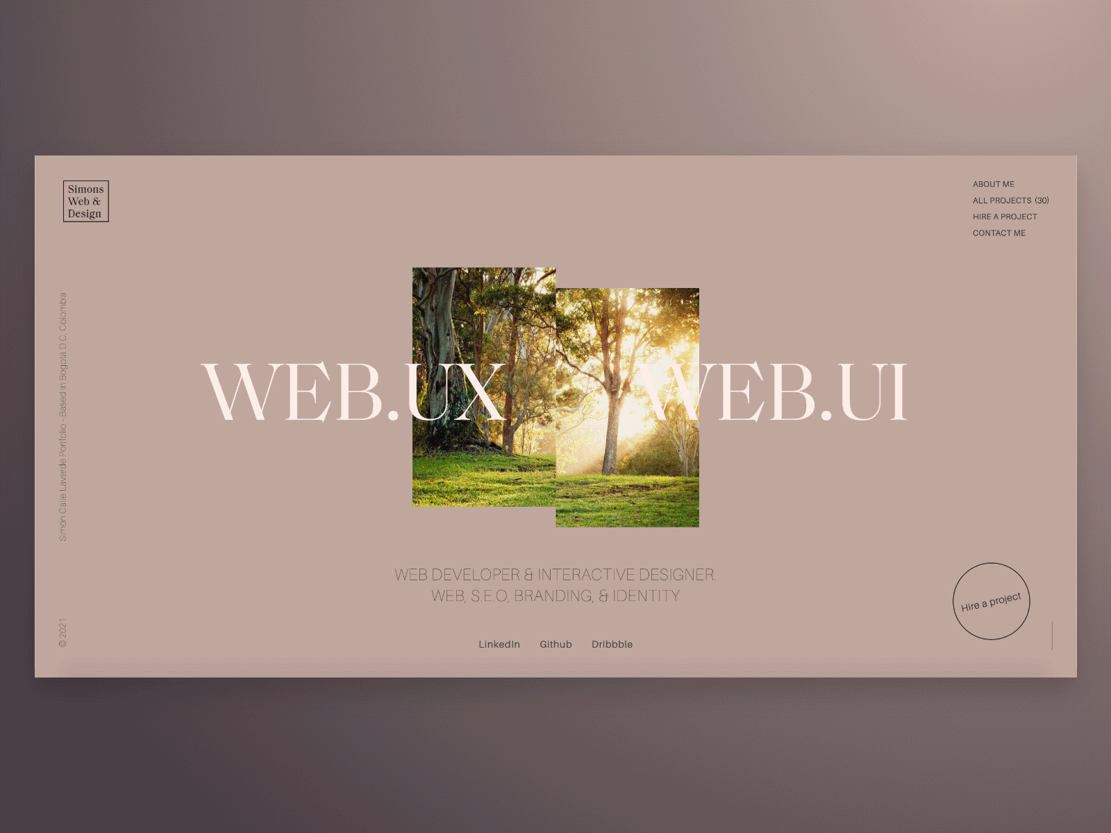 Portfolio Website | Simons Web & Design | 2021 branding dark and light design minimal minimal design ui ui design ux ux research web web design web designer web developer web development website website design