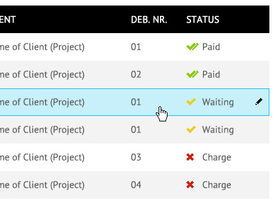 Administration System admin table web webdesign