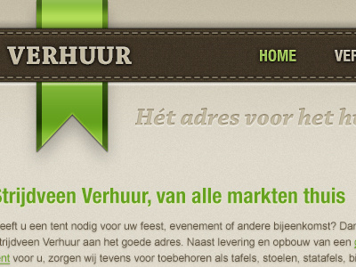 Verhuur Homepage Design design home homepage rent stitching web webdesign