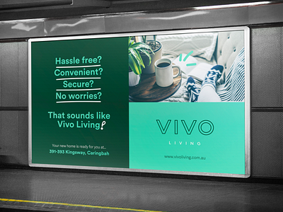 VIVO LIVING agency artdirection billboard brand identity brand identity design branding creative design digital graphic design mockup print sign signage socialmedia strategy subway type typography website