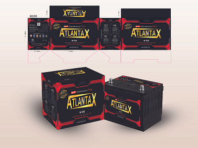 Packaging design concepts for Atlantax battery battery carton design box design carton design packaging design