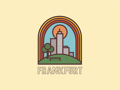 "FRANKFURT" (inspired by Wildwood Design Co.) blue design flat illustration minimal skyline