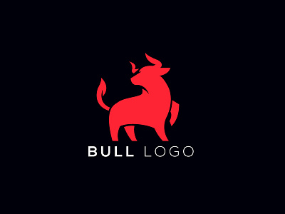 bull logo app bull bull logo flat game illustration minimal strong ui ux
