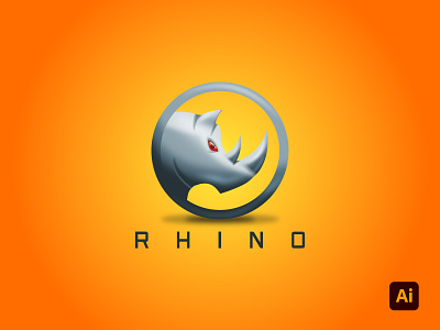 Rhino Logo 36daysoftype 3d 3d animation 3d art 3d artist app illustration rhino rhino 3d logo rhino logo rhino3d rhinoceros rhinos storng symbol ui ux
