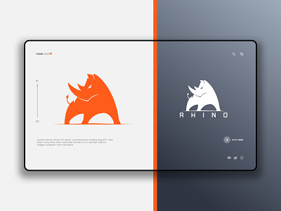 Rhino Logo app branding design game illustration logo rhino rhino logo strong ui ux vector wild