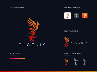Phoenix Logo app branding design fire fire bird game illustration logo phoenix phoenix bird phoenix fire phoenix logo strong ui ux web