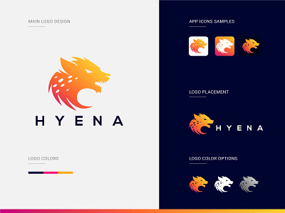 Hyena Logo 3d animation graphic design hyena hyena logo hyenas hyenas logo illustrative logo motion graphics ui wild hyena