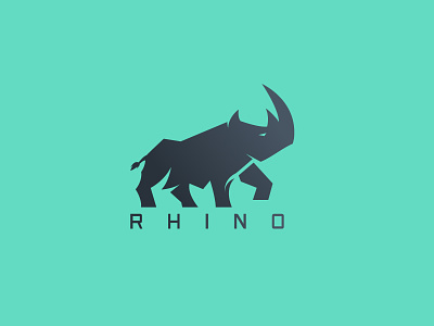 Rhino Logo 3d african rhino animation app branding design game graphic design illustration logo motion graphics rhino rhino logo rhino vector logo rhinos strong ui ux web
