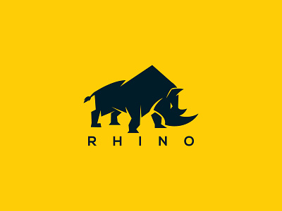 Rhino Logo animation app branding design game graphic design illustration logo rhino rhino horn rhino logo strong ui ux vector wild