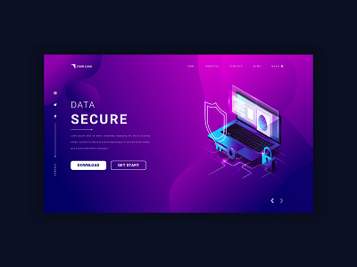 Data Secure abstract advertising app banners business communication concept designer development email flat header headers icon illustration internet layout logo marketing mobile