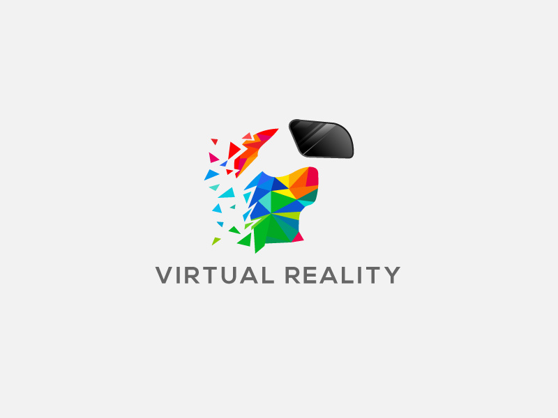VR Logo business app design internet tech logo vr reality virtual