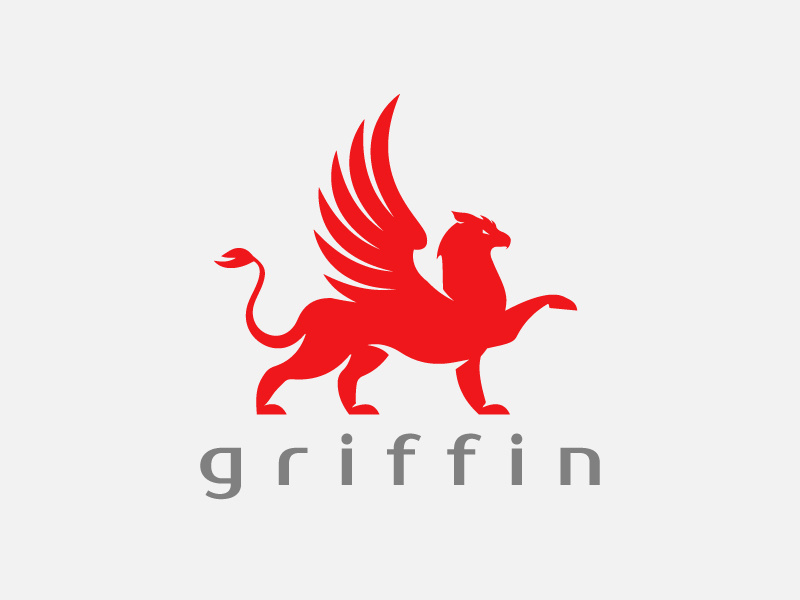 Griffin eagle logo lion griffin vector logo illustration strong
