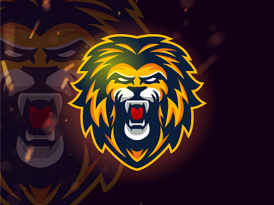 Lion Roar design game lion lion head lion king logo strong vector