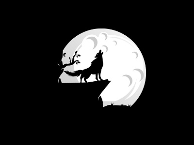 Night Wolf app branding design illustration lion logo moon roar strong wolf