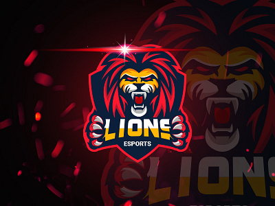 Lion Esports Logo app branding game illustration lion logo roar strong ui ux web