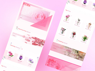 Flower shopping webpage Mockups design flower ui ux webpage