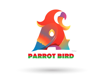 parrot bird logo with letter A cute animal design illustration logo logodesign mascot mascot logo parrots