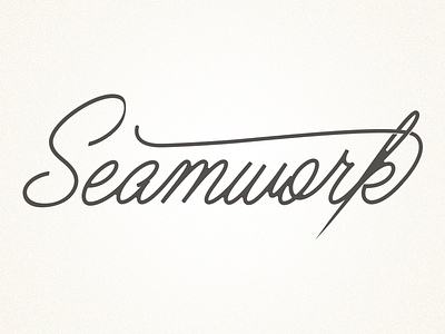 Seamwork Magazine Logo feminine handmade identity logo script sewing