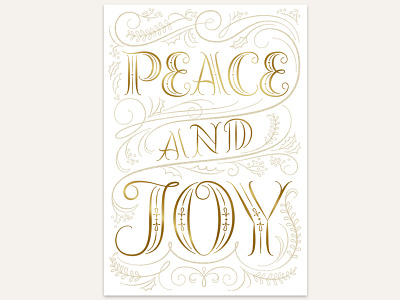 Peace & Joy greeting cards holiday lettering product design typography