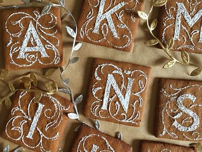 Illuminated Alphabet Cookies cookies food styling lettering typography