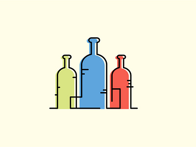 Glitchy Bottle Logo Design