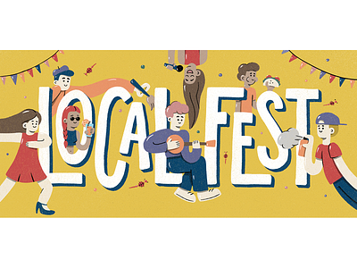 Local Fest fest hand drawn handlettering illustration poster print